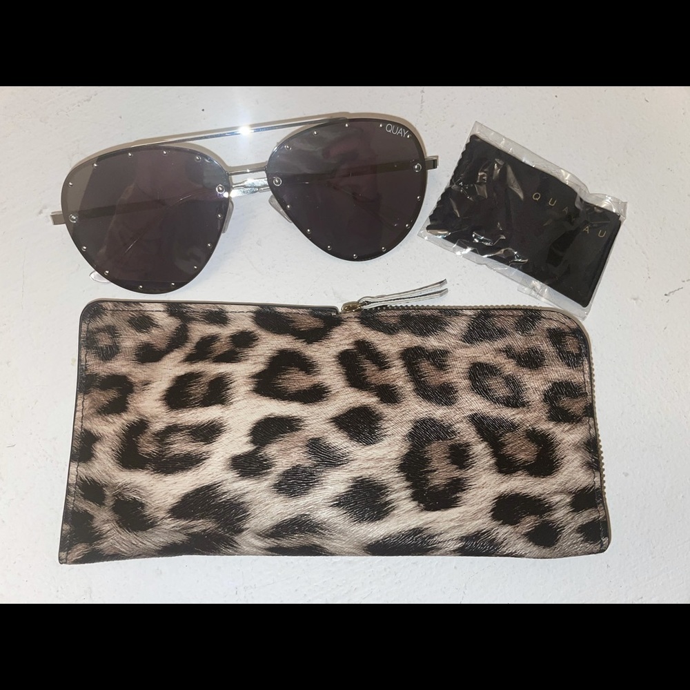 QUAY sunglasses studded rims mirror